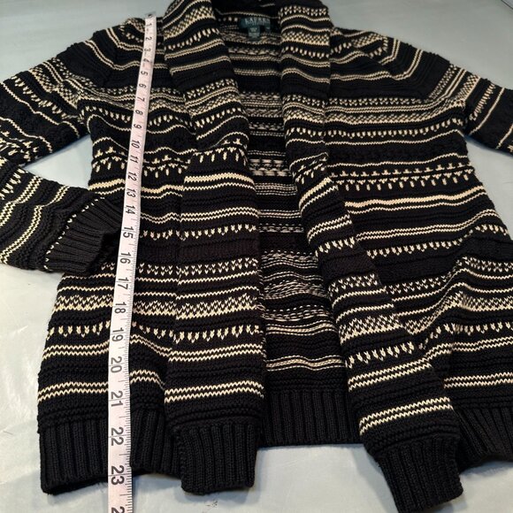 Lauren Ralph Lauren Petite Open Front Cardigan Sweater Linen Cotton Womens Knit - Picture 13 of 16